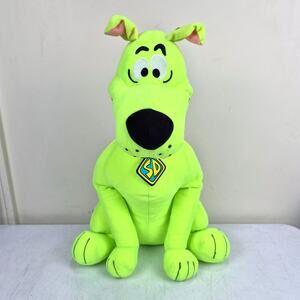 Scooby Doo Fluorescent 19 Inch Plush Toy Factory Neon Green 2021 Cardboard Tag